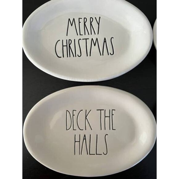 Rae Dunn 2016 Vintage OG Christmas Ovals Set of 4 - Picture 3 of 8